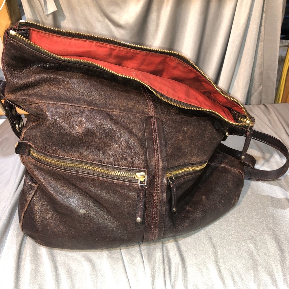 Brown leather bag